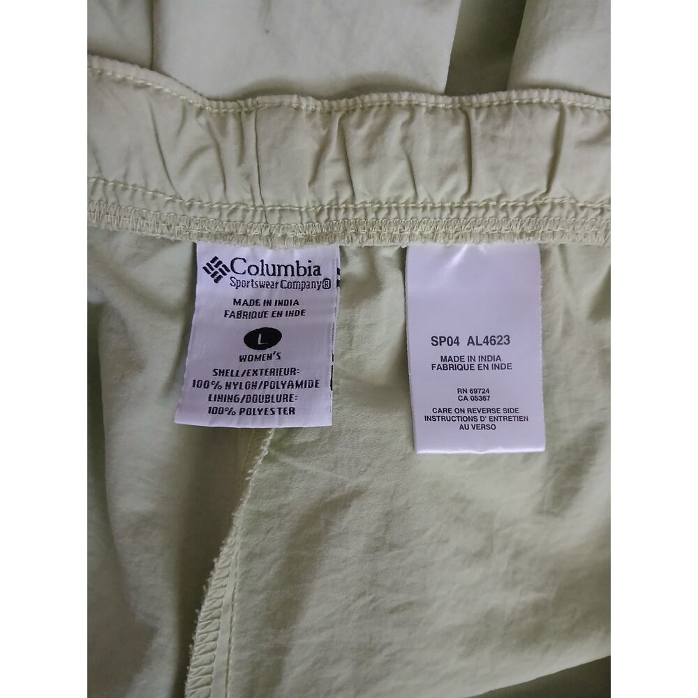 Columbia Nylon Shorts Womens Size L Outdoor Hiking Casual Light Green - Picture 3 of 5